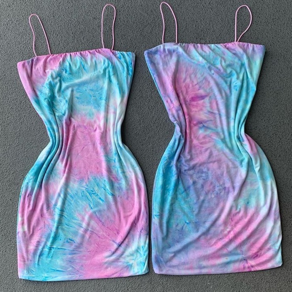 💜NWOT Pink and Blue Tie Dye Dress💜
